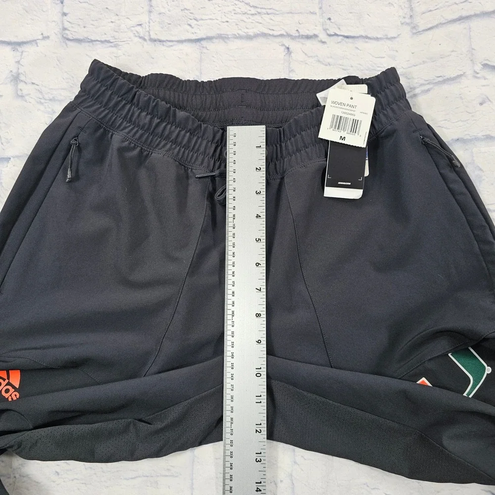 Miami Hurricanes Adidas Woven Pant MENS M Black NCAA Sideline Training HF6480